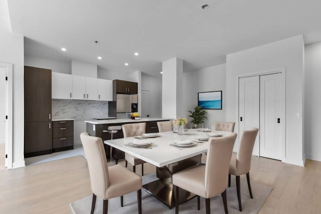 Aperçu d’une cuisine moderne d’un condo du projet Signature Bois-Franc, Ville Saint-Laurent, à Montréal